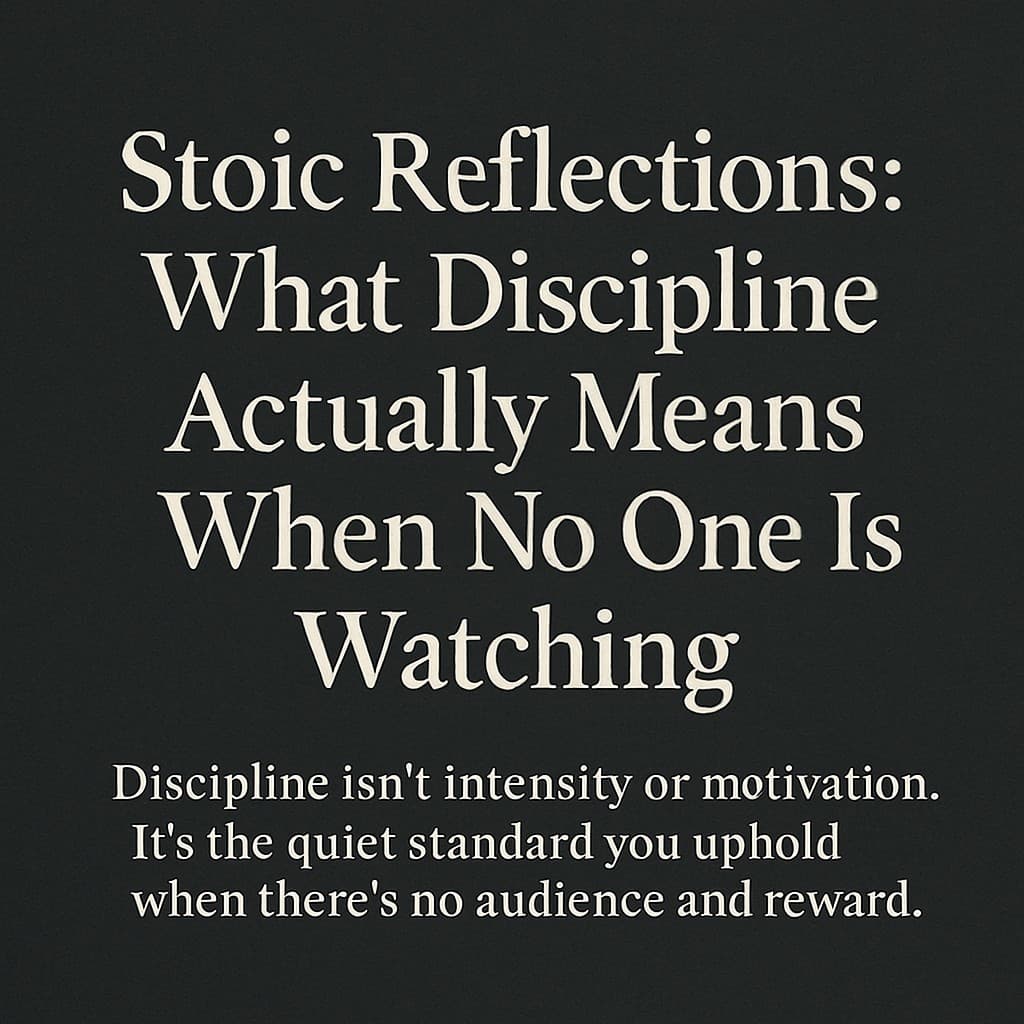 Stoic Reflections: What Discipline Actually Means
